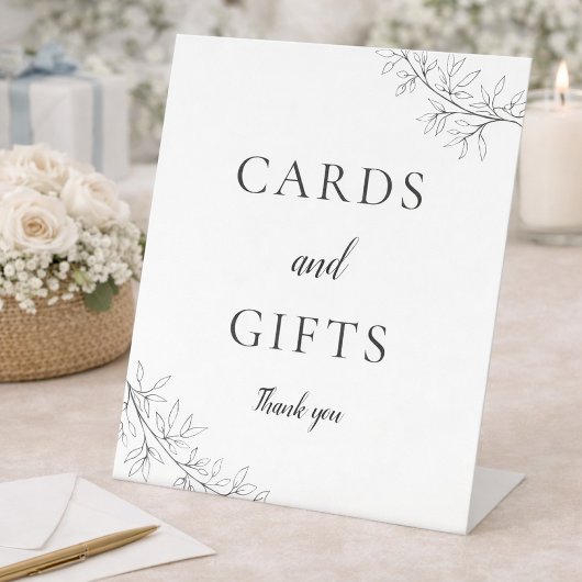 Cards and Gifts Wedding Botanical Minimalist 台座サイン