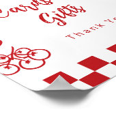 Cards and gifts Whimsical Bow Pizza Baby Shower ポスター (角)