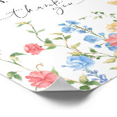 Cards and Gifts Wildflower Wedding Sign ポスター (角)