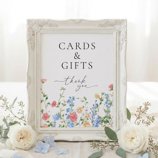Cards and Gifts Wildflower Wedding Sign ポスター
