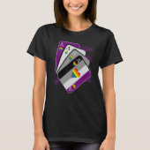 Cards Asexual Heart Rainbow LGBT LGBTQ Pride Tシャツ (正面)
