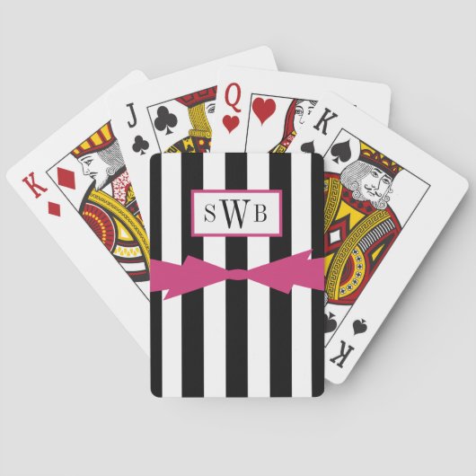 CARDS_BLACK/WHITE STRIPES/PINKを遊ぶ上品 トランプ (裏面)