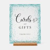 CARDS & GIFTS ミント グリッター ブライダルシャワー アクリルサイン (正面)