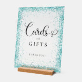 CARDS & GIFTS ミント グリッター ブライダルシャワー アクリルサイン (傾斜)