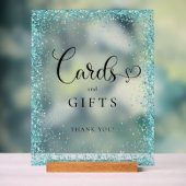 CARDS & GIFTS ミント グリッター ブライダルシャワー アクリルサイン (ニュートラル)