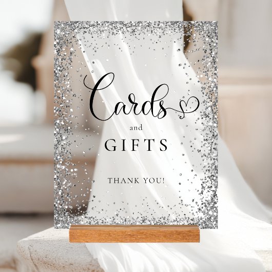 CARDS & GIFTS 銀の輝き ブライダルシャワー アクリルサイン