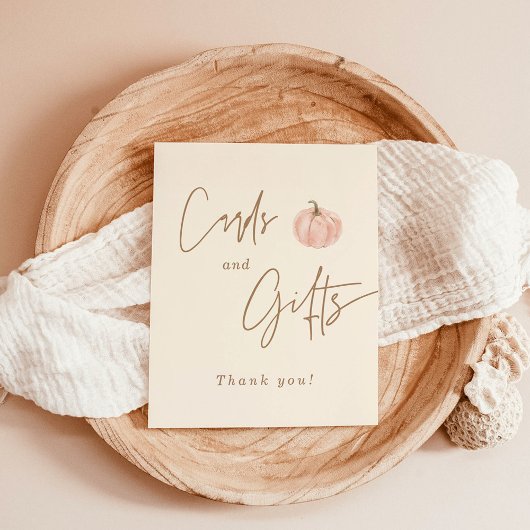 Cards & Gifts Baby Shower Sign, Fall Baby Shower ポスター