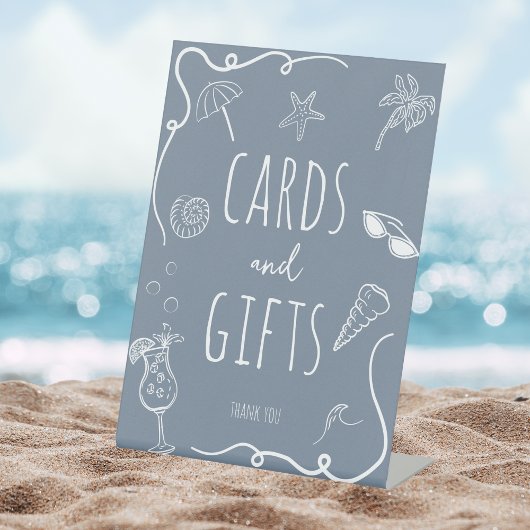 Cards & Gifts Beach Doodle Bridal Shower  台座サイン