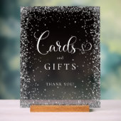 CARDS & GIFTS Black Silver Glitter Bridal Shower  アクリルサイン (ニュートラル)