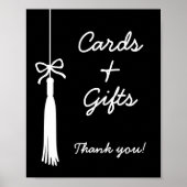 Cards & Gifts Bow Black Coquette Graduation Sign ポスター (正面)