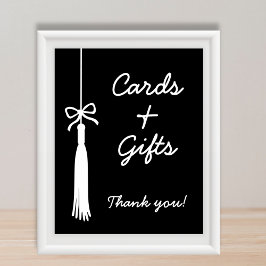 Cards & Gifts Bow Black Coquette Graduation Sign ポスター