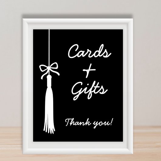 Cards & Gifts Bow Black Coquette Graduation Sign ポスター