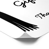 Cards & Gifts Bow Black & White Graduation Sign ポスター (角)