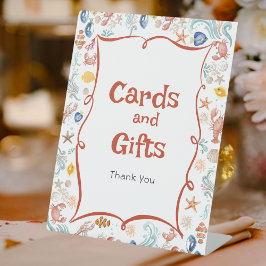 Cards & Gifts Coastal Bridal Shower Pedestal Sign 台座サイン