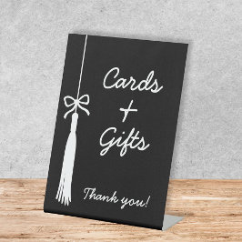 Cards & Gifts Coquette Black Bow Tassel Graduation 台座サイン