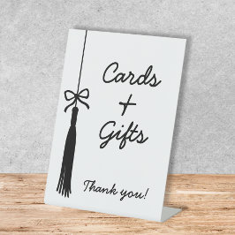 Cards & Gifts Coquette Black & White Graduation 台座サイン