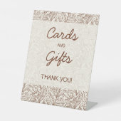 Cards & Gifts Floral Brown Bridal Shower 台座サイン (正面)