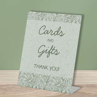 Cards & Gifts Floral Sage Green Bridal Shower 台座サイン