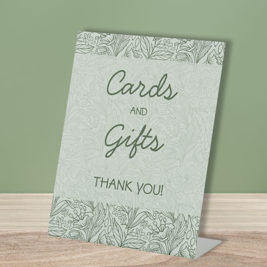 Cards & Gifts Floral Sage Green Bridal Shower 台座サイン
