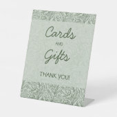 Cards & Gifts Floral Sage Green Bridal Shower 台座サイン (正面)