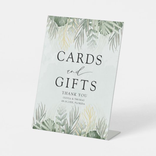 Cards & Gifts Green Tropical Wedding 台座サイン (正面)
