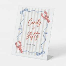 Cards & Gifts Lobster Coastal Bridal Shower 台座サイン