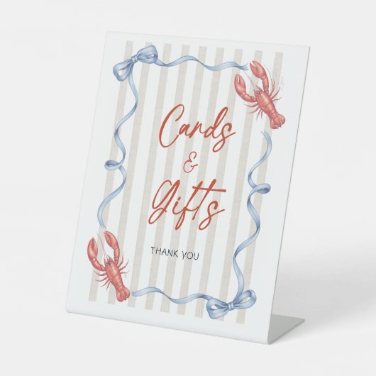 Cards & Gifts Lobster Coastal Bridal Shower 台座サイン (正面)