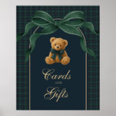 Cards & Gifts: Plaid Polo Teddy Bear Baby Shower ポスター (正面)