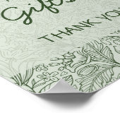 Cards & Gifts Sage Green Floral Handwritten Font ポスター (角)