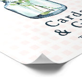 Cards & Gifts Sign Rustic Wildlflower Mason Jar ポスター (角)