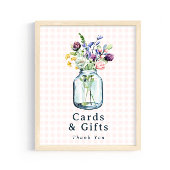 Cards & Gifts Sign Rustic Wildlflower Mason Jar ポスター