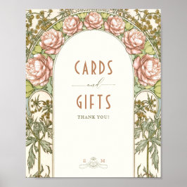 Cards & Gifts Sign Vintage Art Nouveau by Mucha ポスター