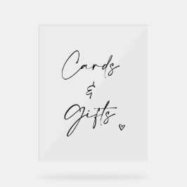 Cards & Gifts Wedding Pedestal Sign Minimalist  アクリルサイン