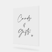 Cards & Gifts Wedding Pedestal Sign Minimalist  アクリルサイン (傾斜)