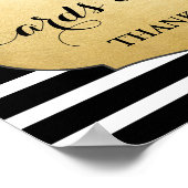 Cards Gifts Wedding Sign Faux Gold Foil Stripes ポスター (角)