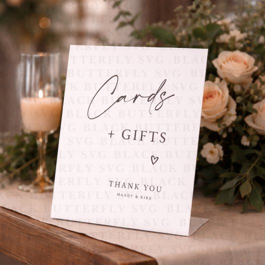 Cards & Gifts Wedding Table Sign Minimalist  台座サイン