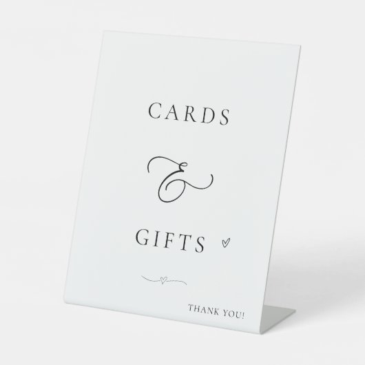 Cards & Gifts Wedding Tabletop Sign | Minimalist 台座サイン (正面)