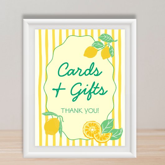 Cards & Gifts Yellow Green Lemon Graduation  ポスター