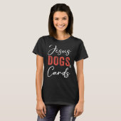 Cards Jesus Dogs And Cards Games Gambling Poker Tシャツ (正面フル)