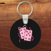 Cards Valentine Meme 6 Coquette Bow Funny Gift Tee キーホルダー (正面)