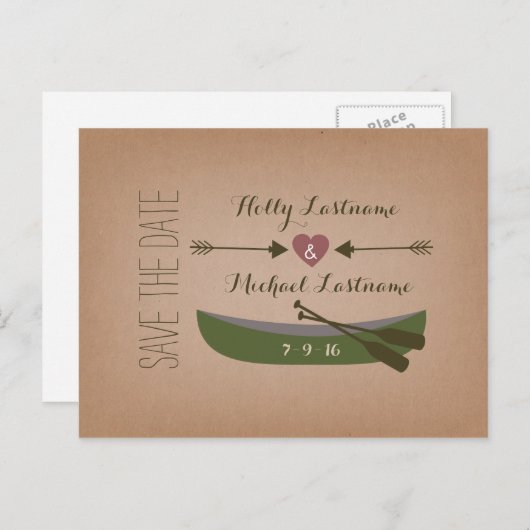 Cardstockカノインスパイアー+矢印の日付を保存 案内ポストカード (正面/裏面)