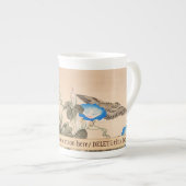 Carduelineのフィンチおよび朝顔Keibun Matsumo ボーンチャイナマグカップ (正面右)