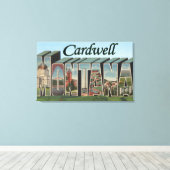 Cardwell, Montana – 大きな文字のシーン キャンバスプリント (インサイチュ (ウッドフロア))