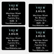 Care Instructions and Size Square Black Clothing