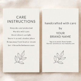 Care Instructions Neutral Botanical Small  名刺