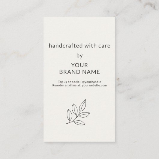 Care Instructions Neutral Botanical Small  名刺 (裏面)