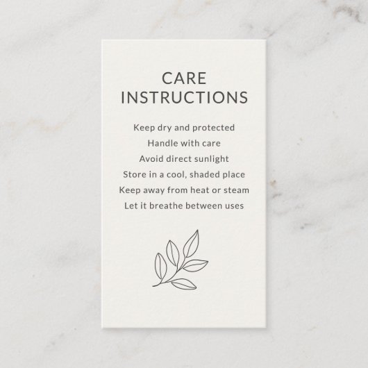 Care Instructions Neutral Botanical Small  名刺 (正面)