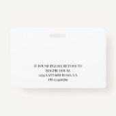 Care Nursing or Retirement Resident Photo ID  バッジ (裏面)