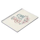 Care With Grace Nurse Floral Quote ノートブック (左側)