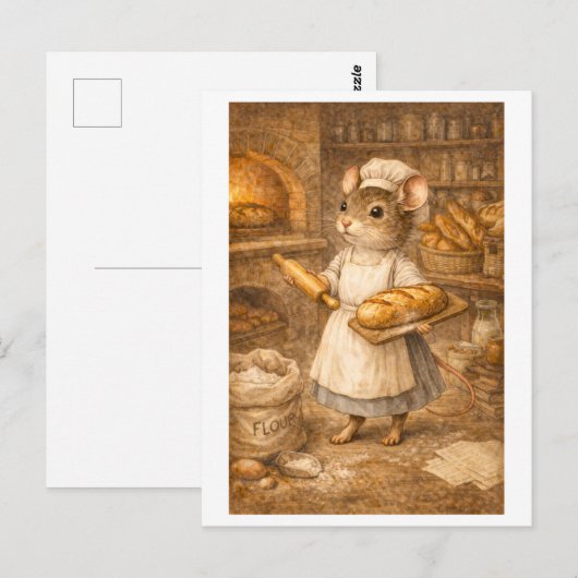 Career Mouse as Baker ポストカード (正面/裏面)